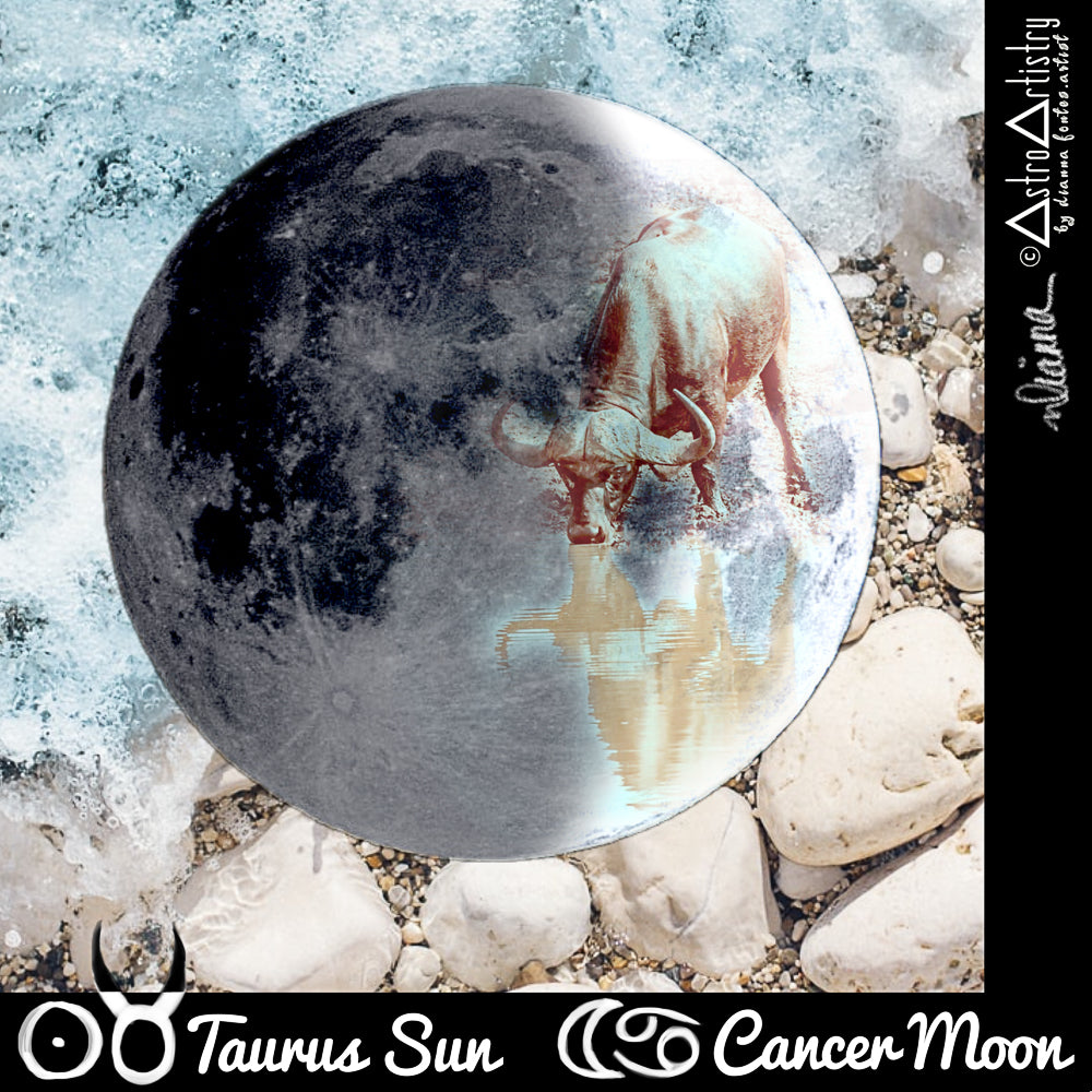 DIGITAL square sticker TAURUS SUN cancer moon